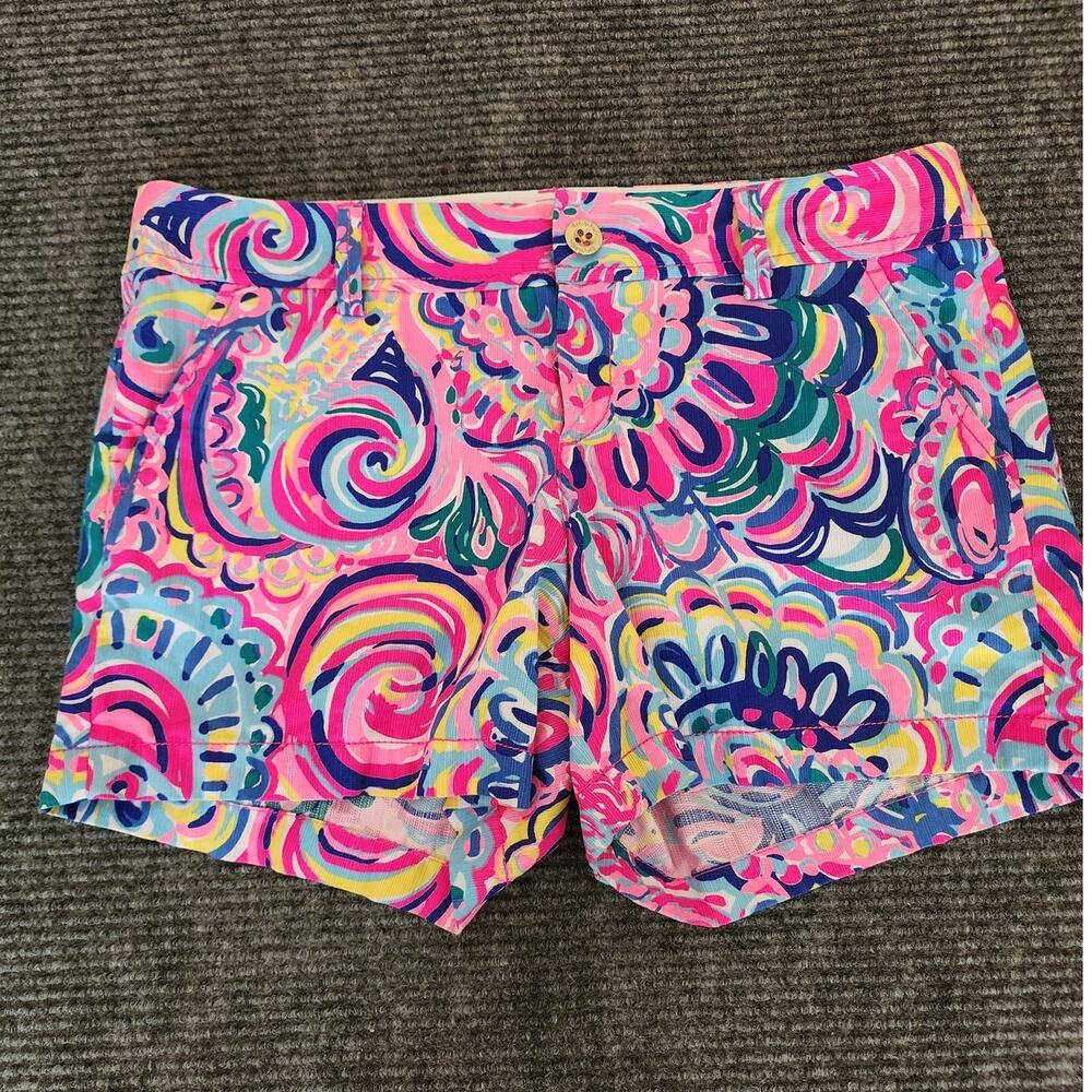Lilly Pulitzer Womens Shorts Sz 10 The Callahan Psychedelic Sunshine Multicolor